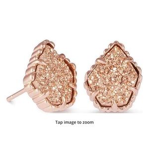 Kendra Scott Drusy Stud Earrings Tose Gold Gold Backing